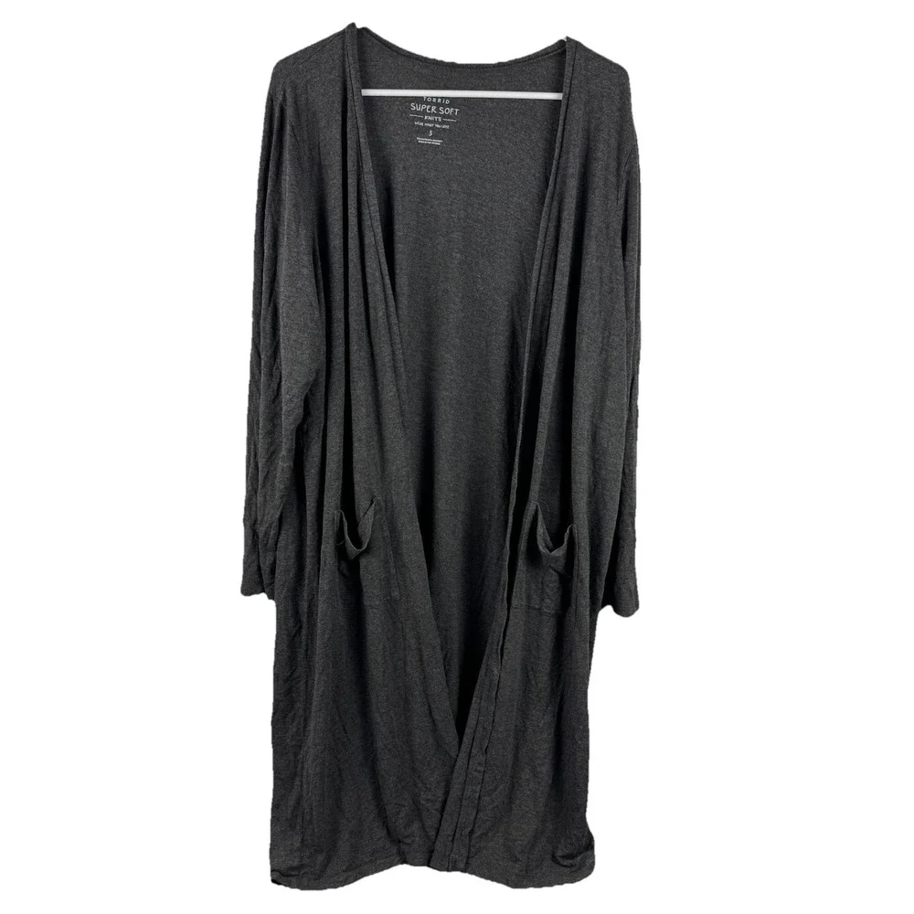 TORRID Womens Super Soft Knits Long Sleeve Cardigan Sweater GRAY - SIZE‎ 3 *READ